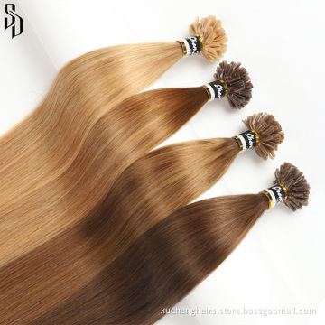 natural russian u tip hair extensions vendors remy human hair extensions u tip Wholesale virgin invisible u tip hair extension